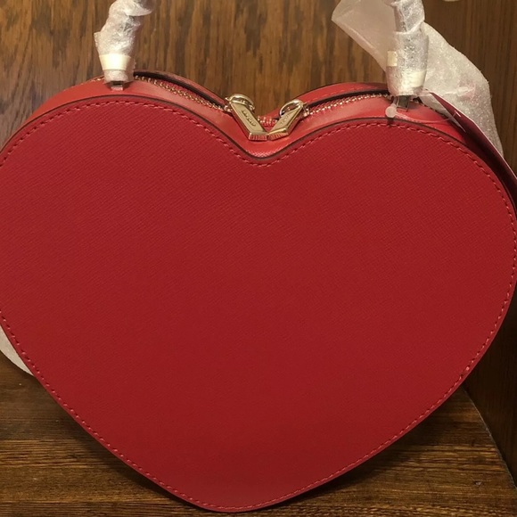 NWT Kate Spade Love Shack Heart Crossbody Purse Candied Cherry Red $329 - Picture 6 of 11